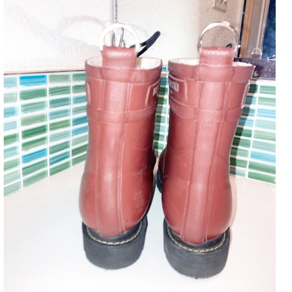 NWOT ILSE JACOBSEN hornbæk Short Rubber Rain Boots Lined Brick Red SZ: 9 (39) - Picture 4 of 15